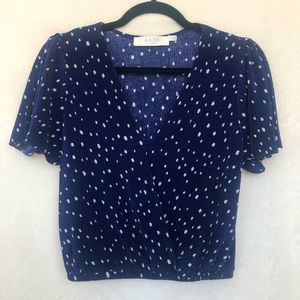 V-neck Pleated Blouse